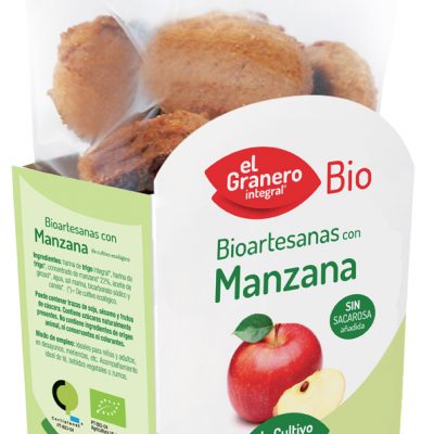 GALLETAS ARTESANAS CON MANZANA BIO 250 gr
