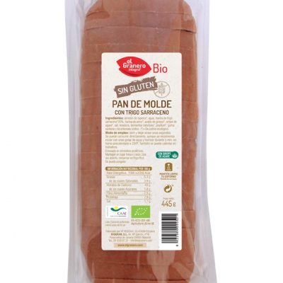 PAN DE MOLDE CON TRIGO SARRACENO S/GLUTEN BIO 445G